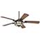 54" Hermitage LED Golden Forged Damp Rated Ceiling Fan with Remote