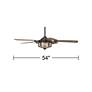 54" Hermitage LED Golden Forged Damp Rated Ceiling Fan with Remote