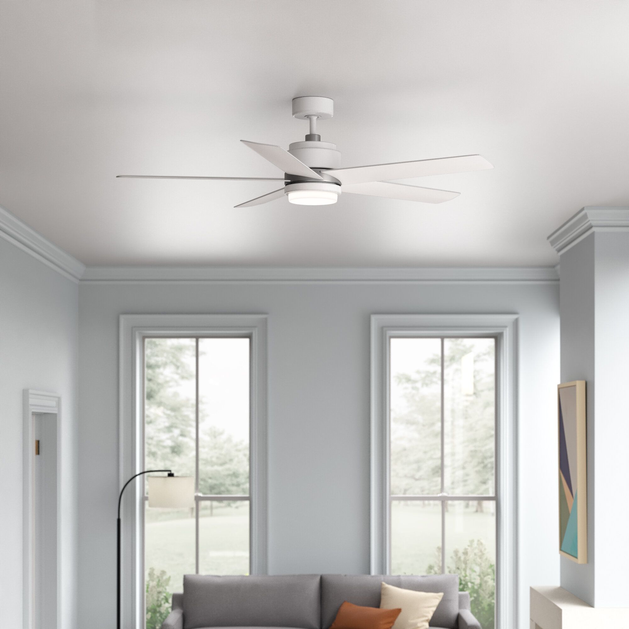 Image 7 54" Hinkley Tier Appliance White LED Outdoor Ceiling Fan with Remote more views