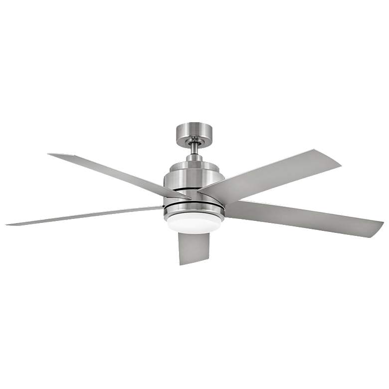 Image 1 54" Hinkley Tier Brushed Nickel LED Outdoor Ceiling Fan with Remote