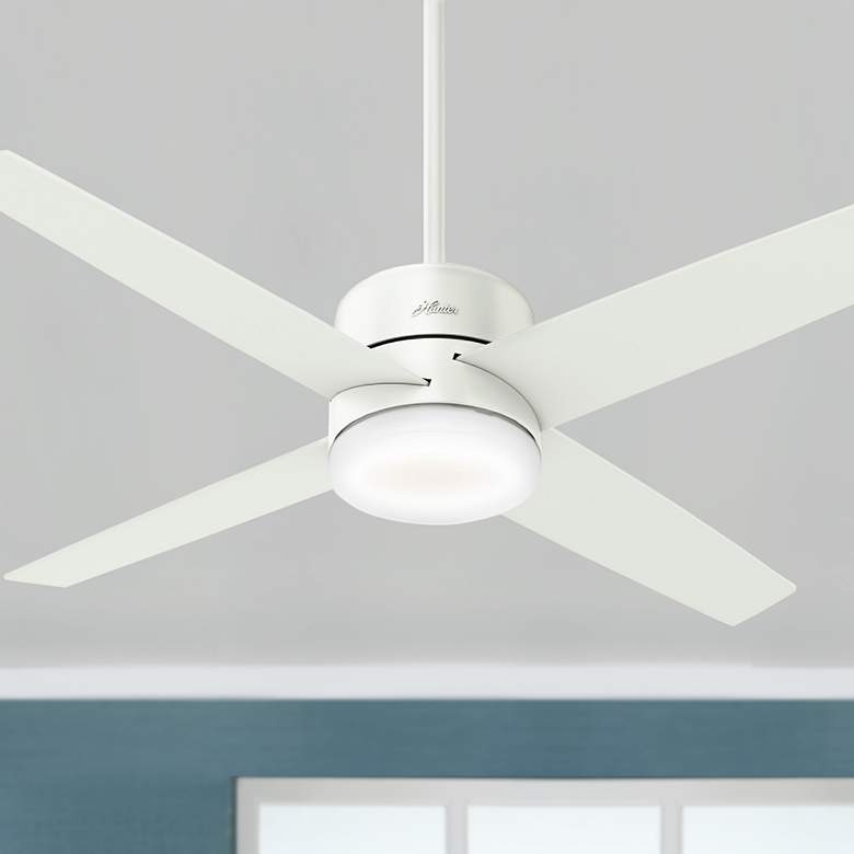 Image 1 54 inch Hunter Advocate Fresh White LED Modern Smart Ceiling Fan