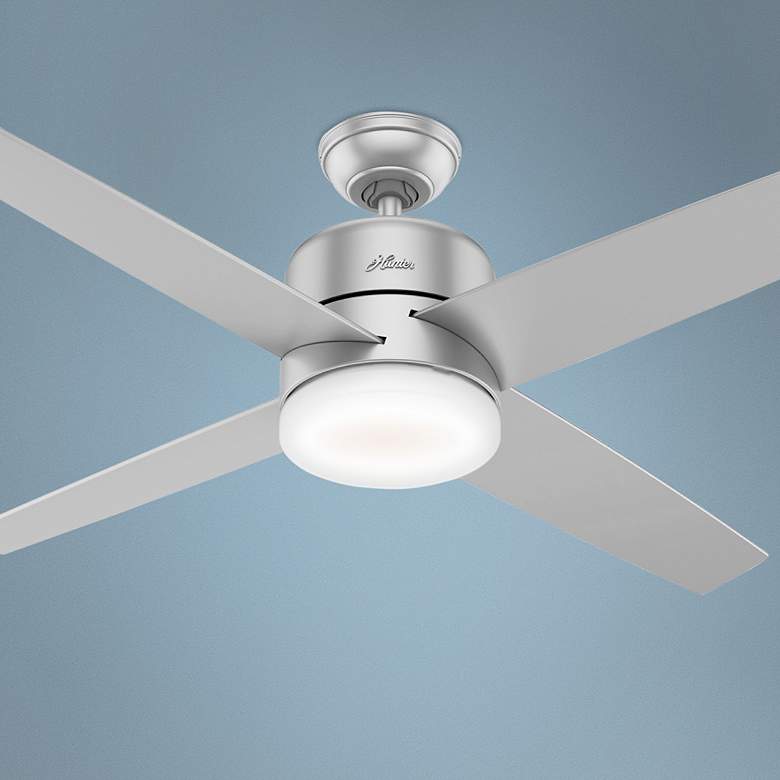 Image 1 54" Hunter Advocate WiFi Matte Nickel LED Ceiling Fan with Remote