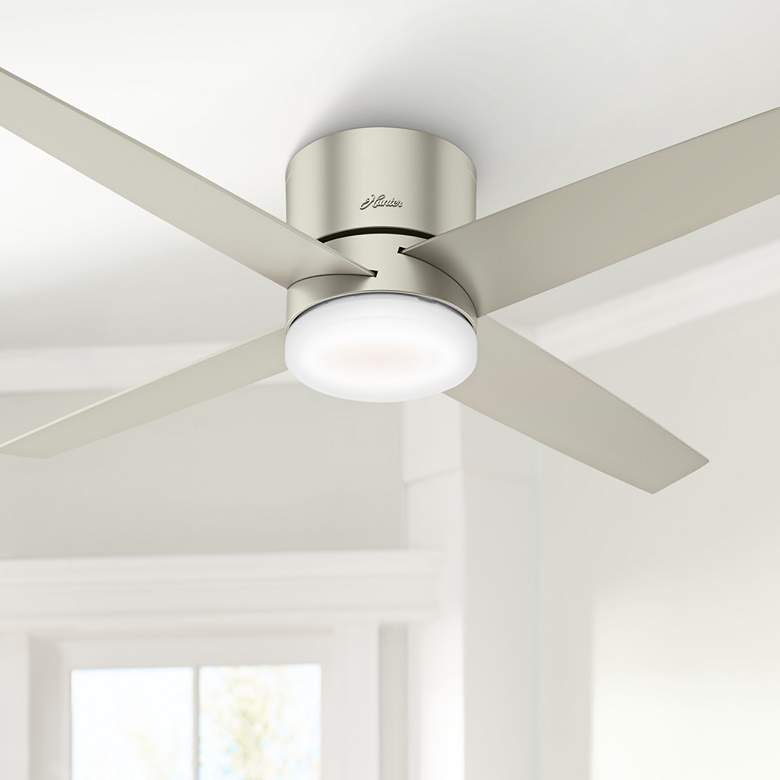 Image 1 54" Hunter Advocate WiFi Matte Nickel LED Hugger Ceiling Fan