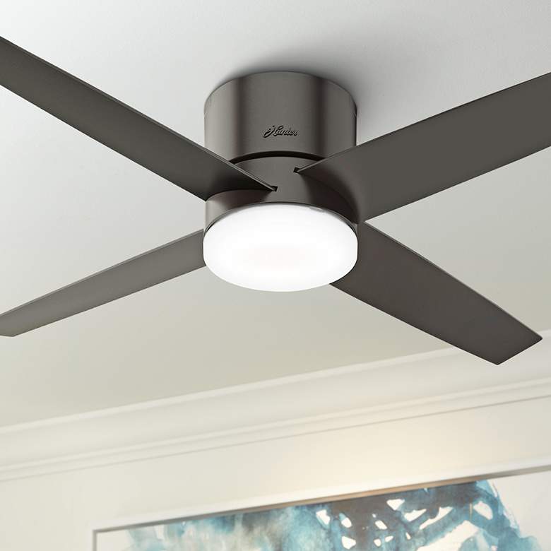 Image 1 54" Hunter Advocate WiFi Noble Bronze LED Hugger Ceiling Fan