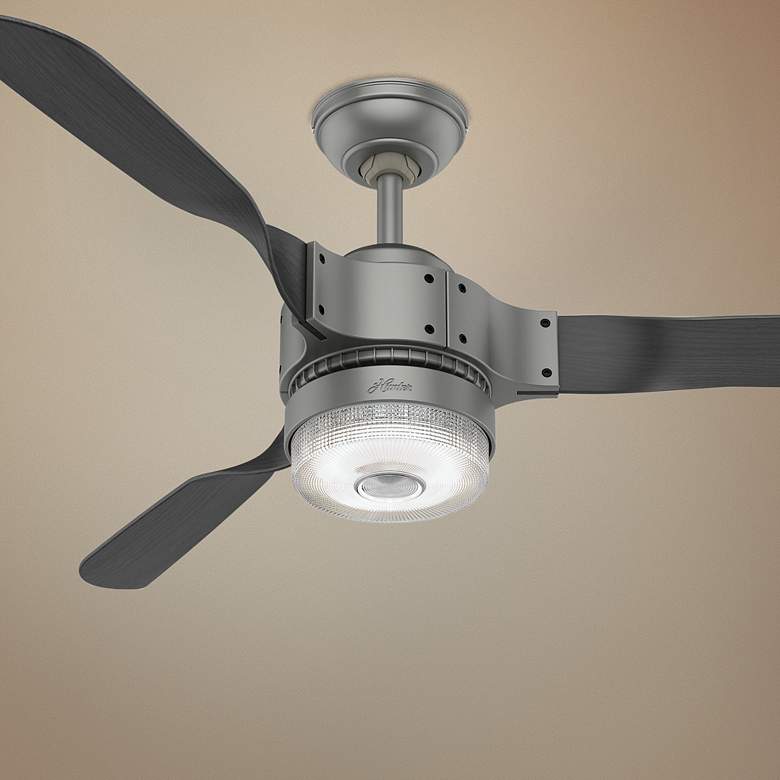 Image 1 54" Hunter Apache Matte Silver LED Smart Ceiling Fan