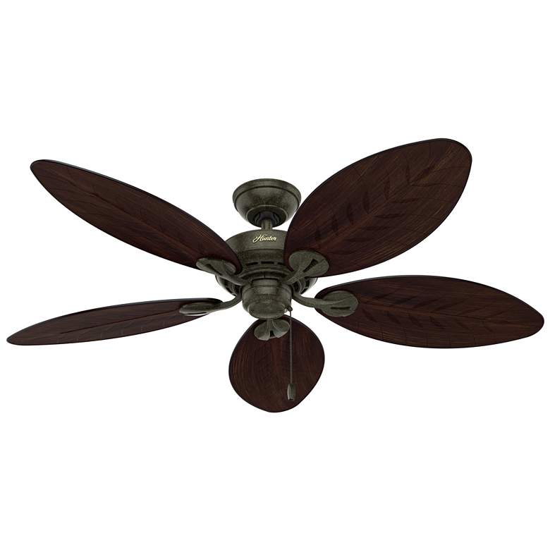 Image 1 54 inch Hunter Bayview Indoor-Outdoor 5-Blade Pull Chain Ceiling Fan
