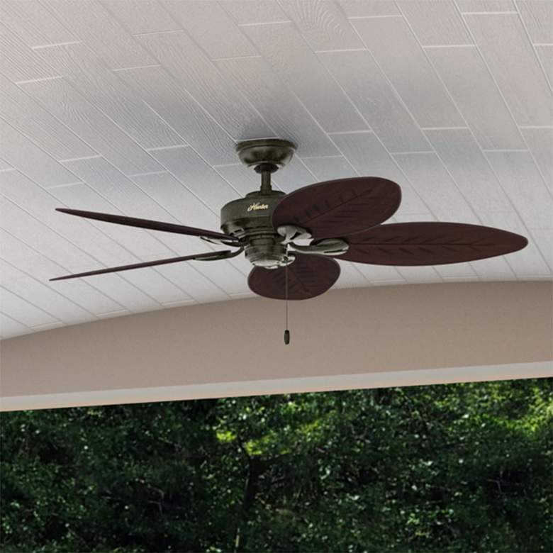 Image 1 54" Hunter Bayview Indoor-Outdoor 5-Blade Pull Chain Ceiling Fan