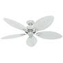 1_54" Hunter Bayview White Finish Damp Rated Pull Chain Ceiling Fan