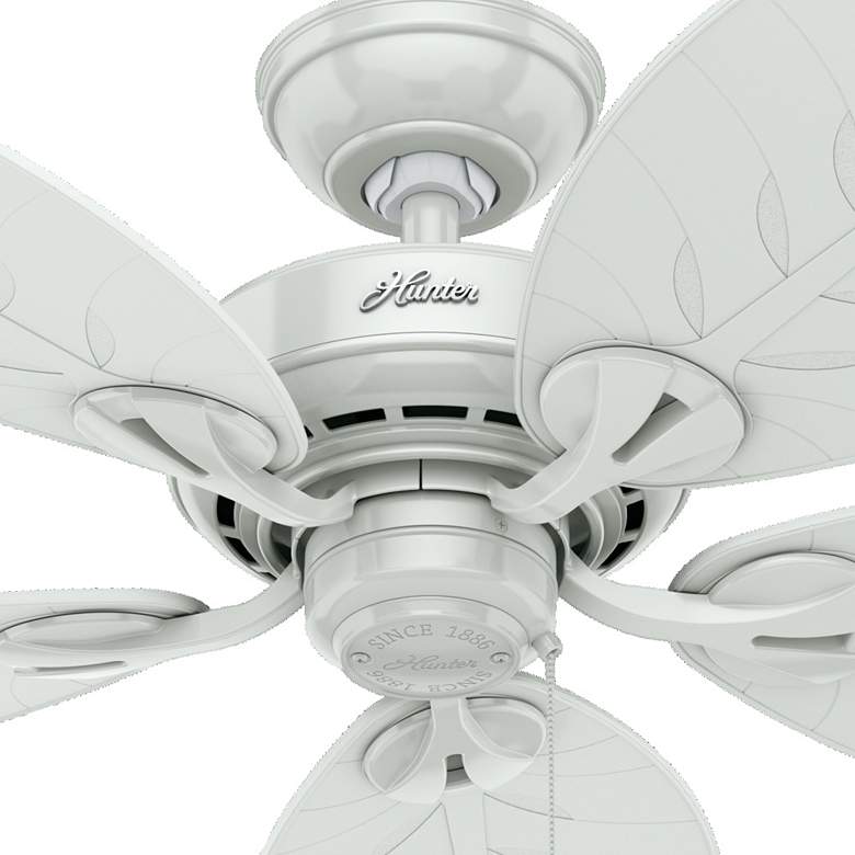 Image 3 54" Hunter Bayview White Finish Damp Rated Pull Chain Ceiling Fan more views