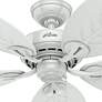 3_54" Hunter Bayview White Finish Damp Rated Pull Chain Ceiling Fan more views