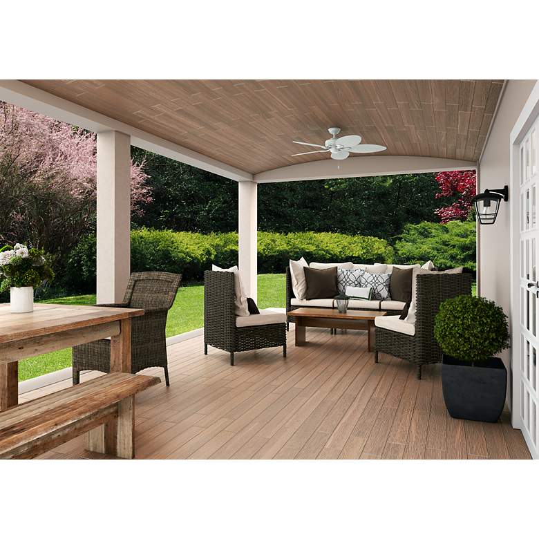 Image 5 54" Hunter Bayview White Finish Damp Rated Pull Chain Ceiling Fan more views