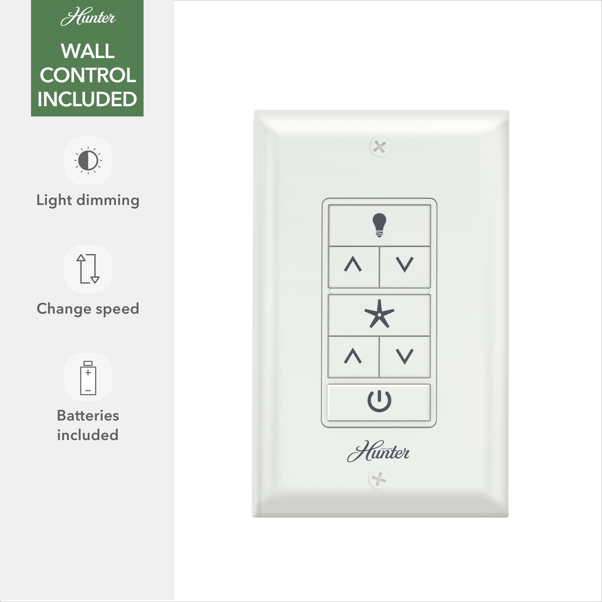 54" Hunter Havoc-WeatherMax Matte Silver Modern Fan with Wall Control