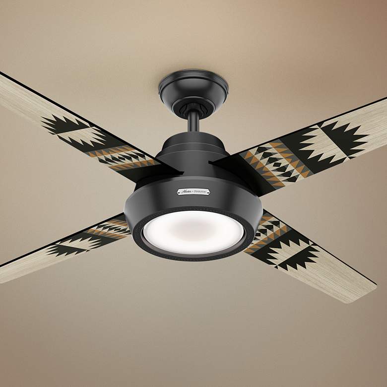 Image 1 54" Hunter Pendleton Matte Black LED Ceiling Fan