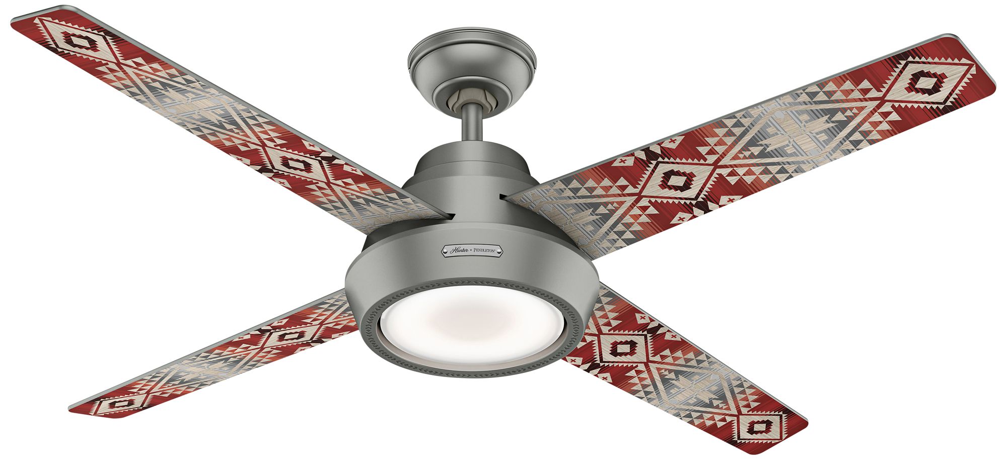 54" Hunter Pendleton Matte Silver LED Ceiling Fan