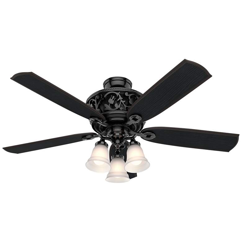 Image 2 54 inch Hunter Promenade Gloss Black LED Indoor Ceiling Fan with Remote