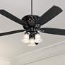 54" Hunter Promenade Gloss Black LED Indoor Ceiling Fan with Remote