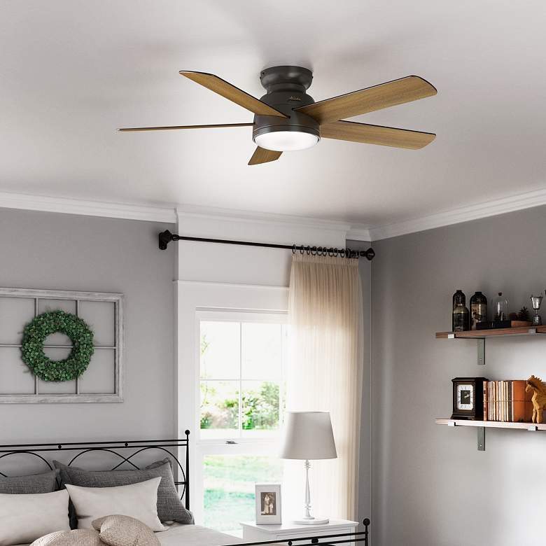 54 inch Hunter Romulus Noble Bronze LED Hugger Ceiling Fan with Remote more views
