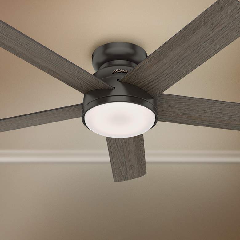 Image 1 54 inch Hunter Romulus Noble Bronze LED Hugger Smart Ceiling Fan