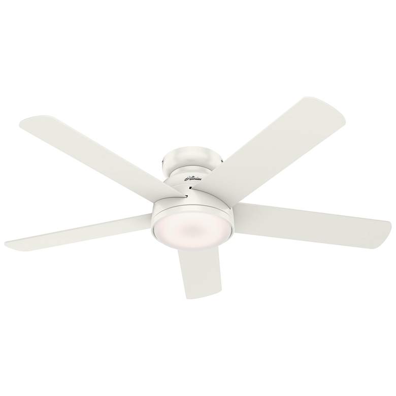 Image 2 54 inch Hunter Romulus WiFi Fresh White LED Hugger Ceiling Fan with Remote