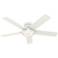 54" Hunter Romulus WiFi Fresh White LED Hugger Ceiling Fan with Remote