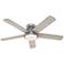 54" Hunter Romulus WiFi Matte Silver LED Hugger Ceiling Fan