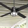 54" Hunter Searow Black WeatherMax Wet Rated LED Fan with Wall Control