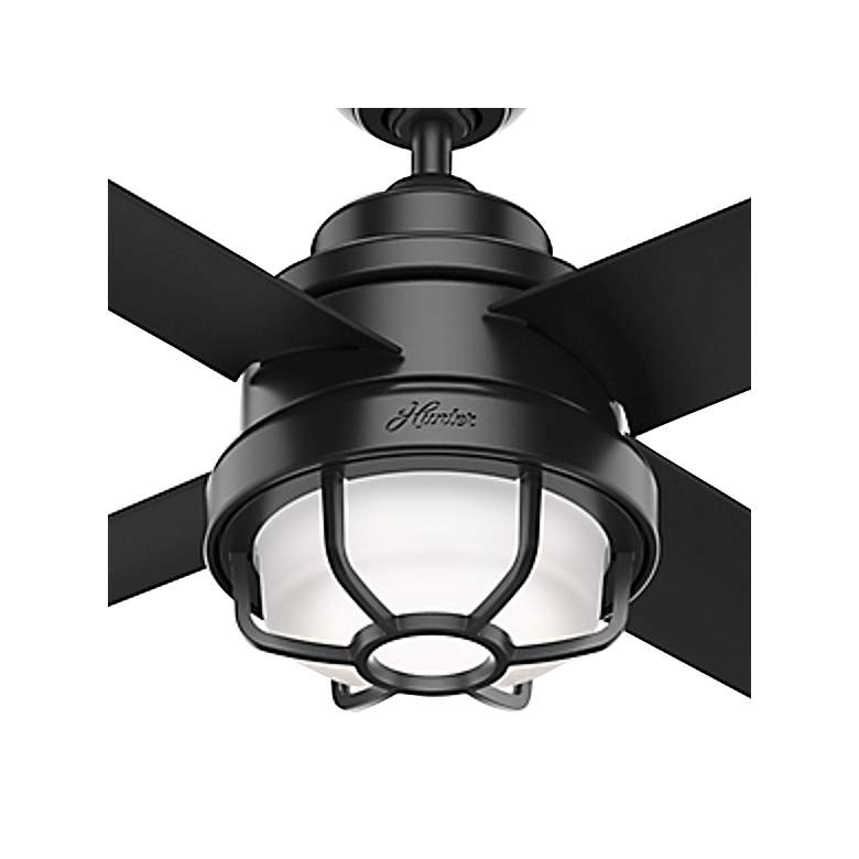 Image 3 54" Hunter Searow Black WeatherMax Wet Rated LED Fan with Wall Control more views