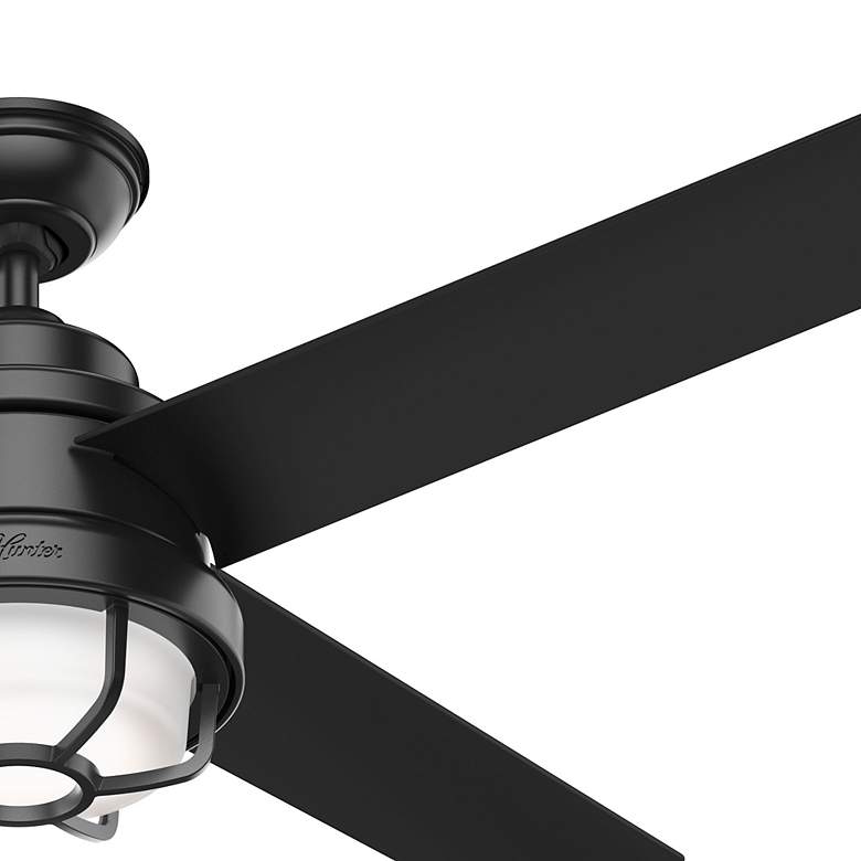Image 7 54" Hunter Searow Black WeatherMax Wet Rated LED Fan with Wall Control more views