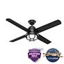 54" Hunter Searow Black WeatherMax Wet Rated LED Fan with Wall Control