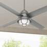 54" Hunter Searow Silver WeatherMax Wet Rated Fan with Wall Control