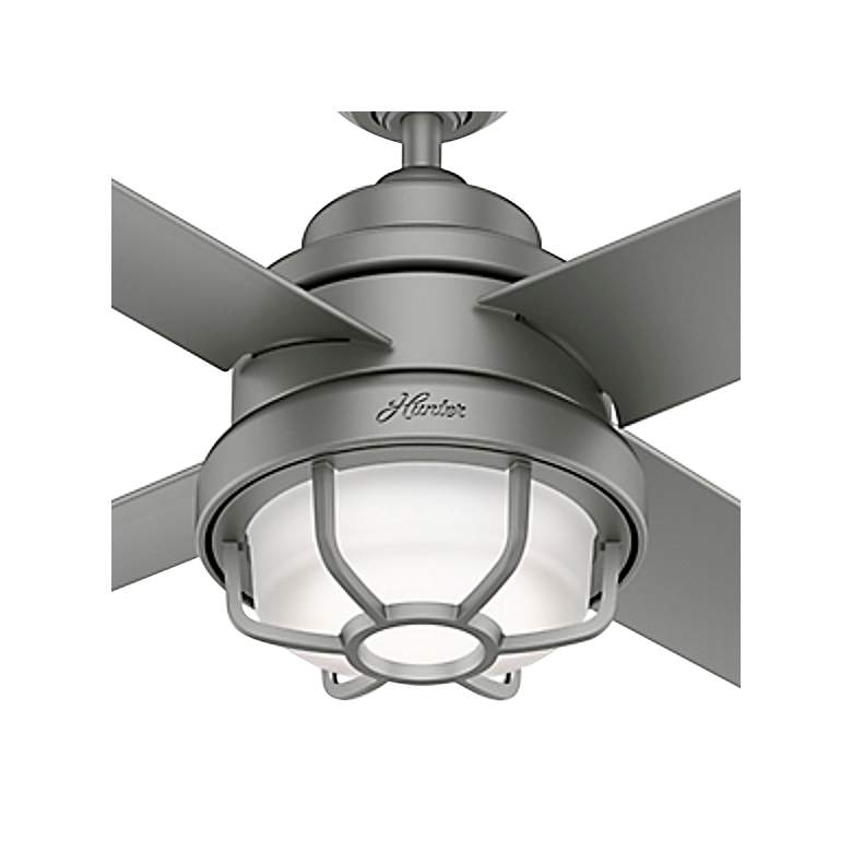 Image 3 54 inch Hunter Searow Silver WeatherMax Wet Rated Fan with Wall Control more views