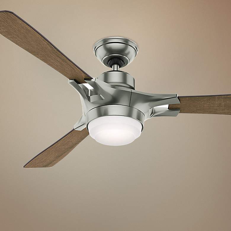 Image 1 54" Hunter Signal Satin Nickel LED Ceiling Fan