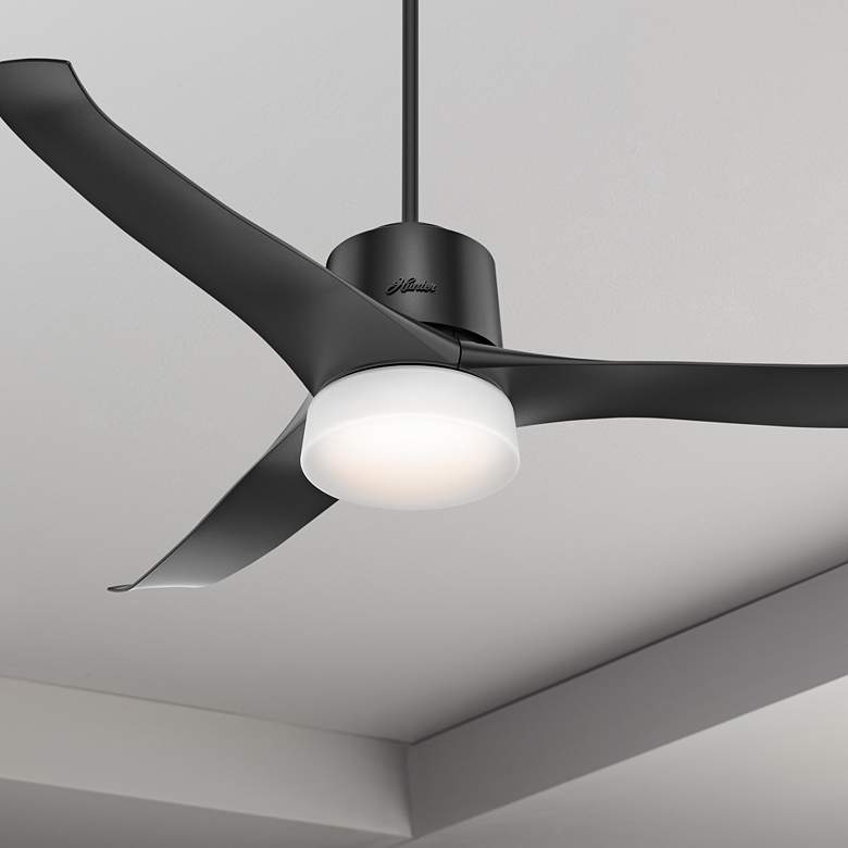 Image 1 54 inch Hunter Symphony Matte Black LED Smart Ceiling Fan