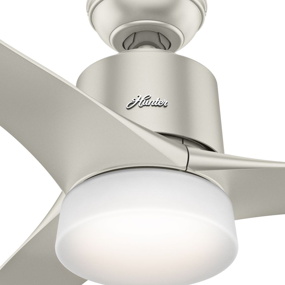 54" Hunter Symphony Matte Nickel Modern Ceiling Fan with Remote