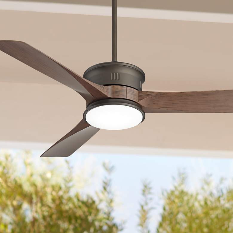 Image 2 54" Key West Bronze Wet Rated Outdoor LED Ceiling Fan with Remote