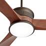 54" Key West Bronze Wet Rated Outdoor LED Ceiling Fan with Remote in scene