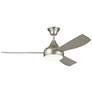 54" Kichler Ample Brushed Nickel LED Outdoor Ceiling Fan with Remote
