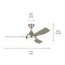 54" Kichler Ample Brushed Nickel LED Outdoor Ceiling Fan with Remote in scene