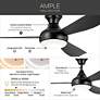 54" Kichler Ample Brushed Nickel LED Outdoor Ceiling Fan with Remote in scene
