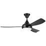 54" Kichler Ample Satin Black LED Outdoor Ceiling Fan with Remote