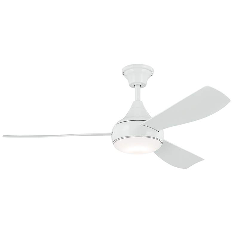 Image 1 54 inch Kichler Ample White LED Outdoor Ceiling Fan with Remote