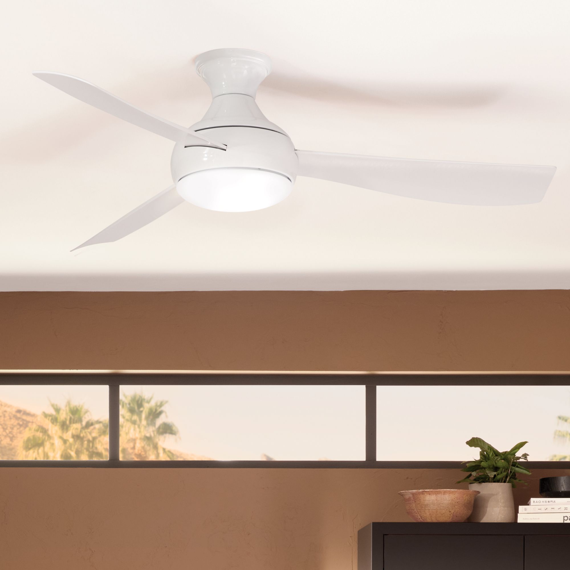 54" Kichler Ample White LED Outdoor Ceiling Fan with Remote