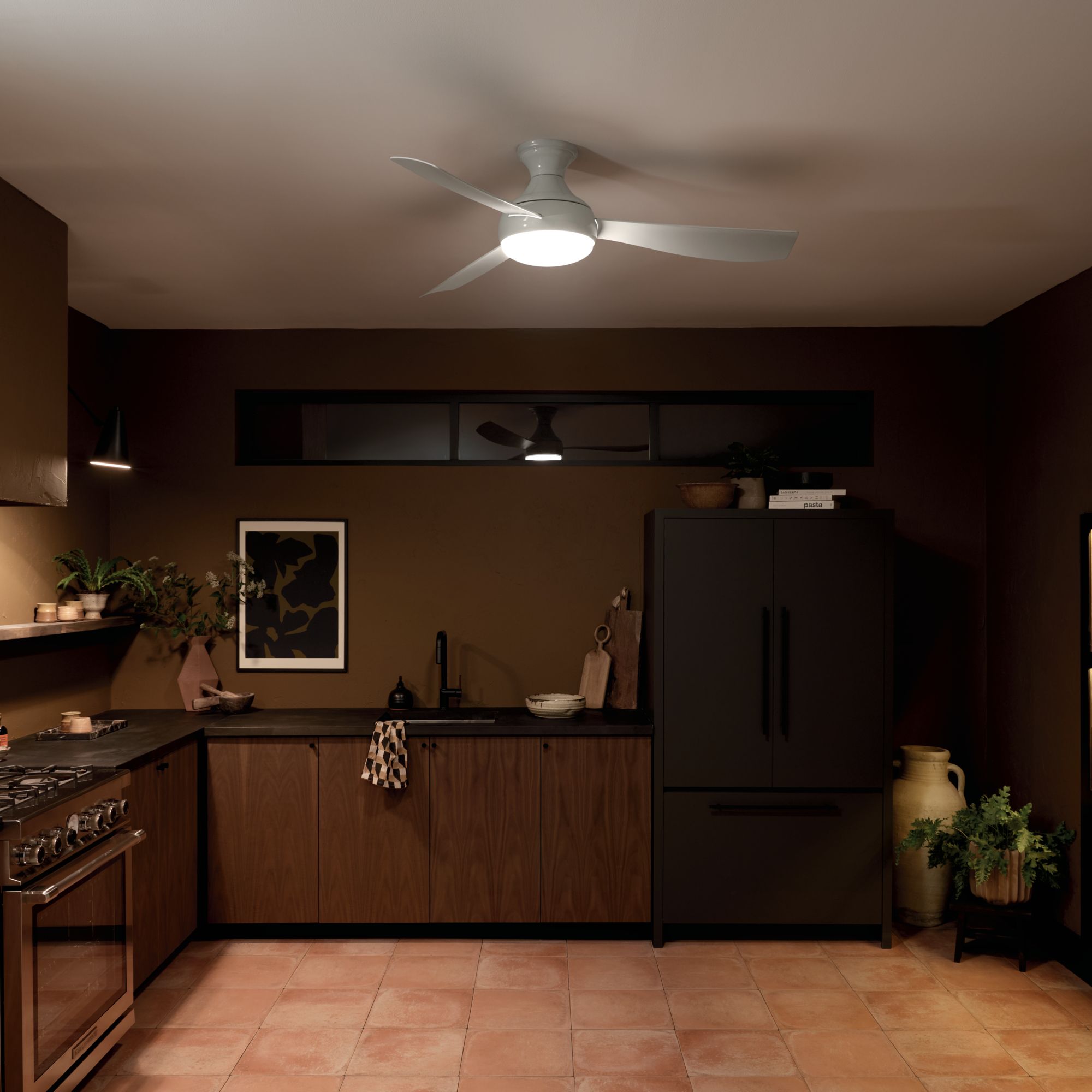 54" Kichler Ample White LED Outdoor Ceiling Fan with Remote