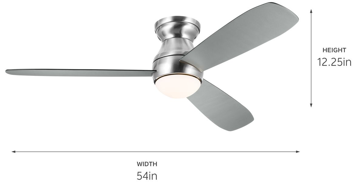 54" Kichler Bead Brushed Stainless Steel LED Ceiling Fan in scene