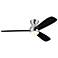 54" Kichler Bead LED Silver and Black 3-Blade Ceiling Fan