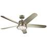 54" Kichler Daya Brushed Nickel Damp Rated LED Ceiling Fan with Remote