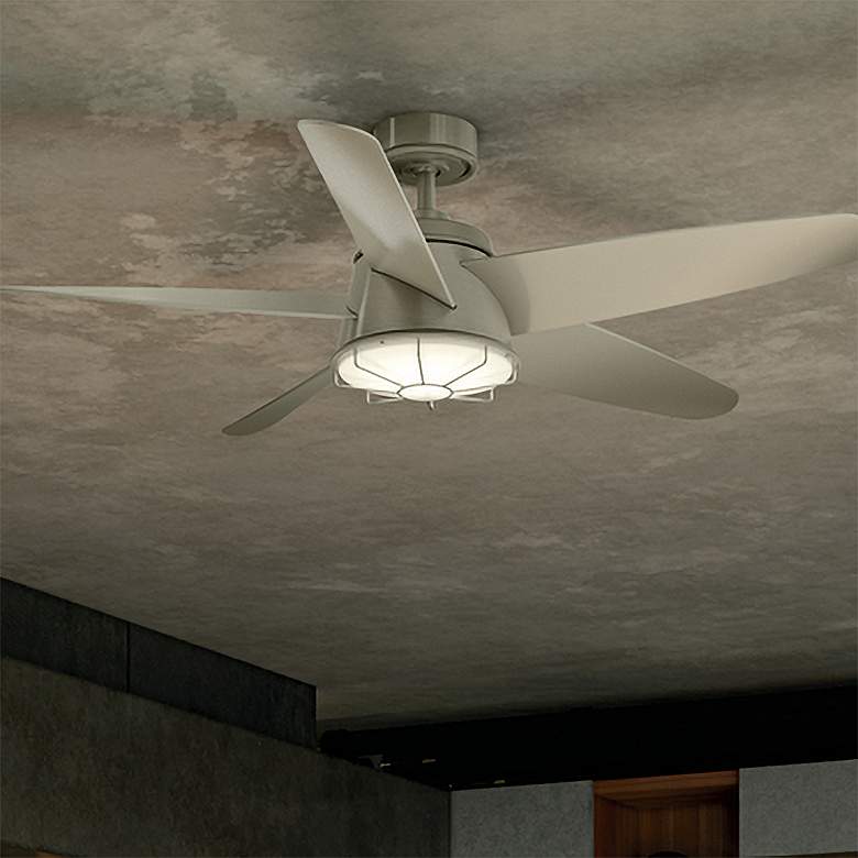 Image 2 54" Kichler Daya Brushed Nickel Damp Rated LED Ceiling Fan with Remote