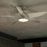 54" Kichler Daya Brushed Nickel Damp Rated LED Ceiling Fan with Remote in scene
