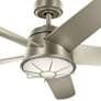 54" Kichler Daya Brushed Nickel Damp Rated LED Ceiling Fan with Remote in scene