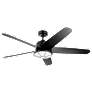 54" Kichler Daya Satin Black Damp Rated LED Ceiling Fan with Remote